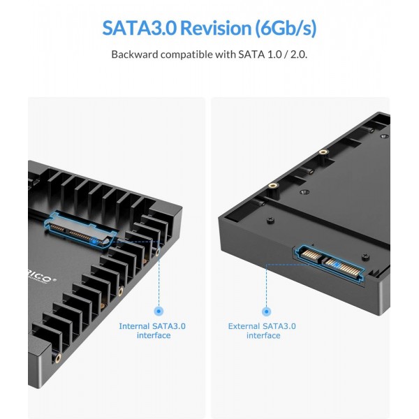 ORICO tray 3.5" για 2.5" HDD/SSD 1125SS-V1, 6Gbps, μαύρο