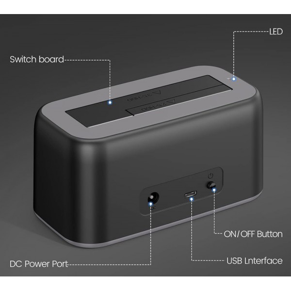 ORICO docking station για 2.5" ή 3.5" SATA HDD/SSD 6819C3-V1, 5Gbps, μαύρο