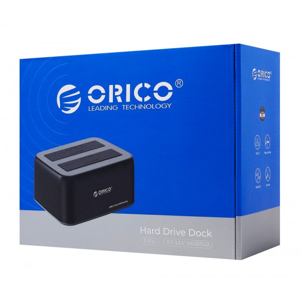 ORICO docking station για 2.5" ή 3.5" SATA HDD/SSD 6829C3-V1, 2 θέσεων, 5Gbps, μαύρο