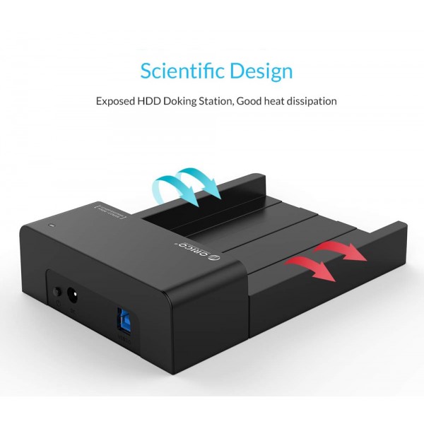 ORICO docking station για 2.5" ή 3.5" SATA HDD/SSD 6518US3-V2, 5Gbps, μαύρο
