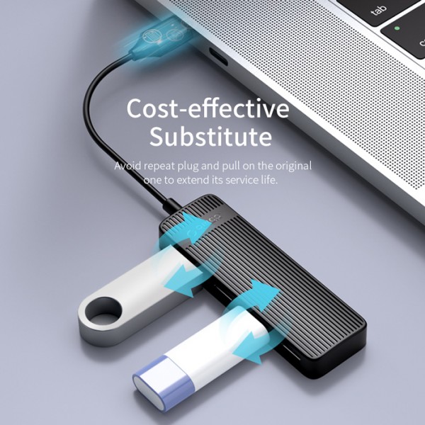 ORICO USB hub FL02, 4x θυρών, USB 2.0, 480Mbps, USB σύνδεση, μαύρο - USB Hubs - Card Readers