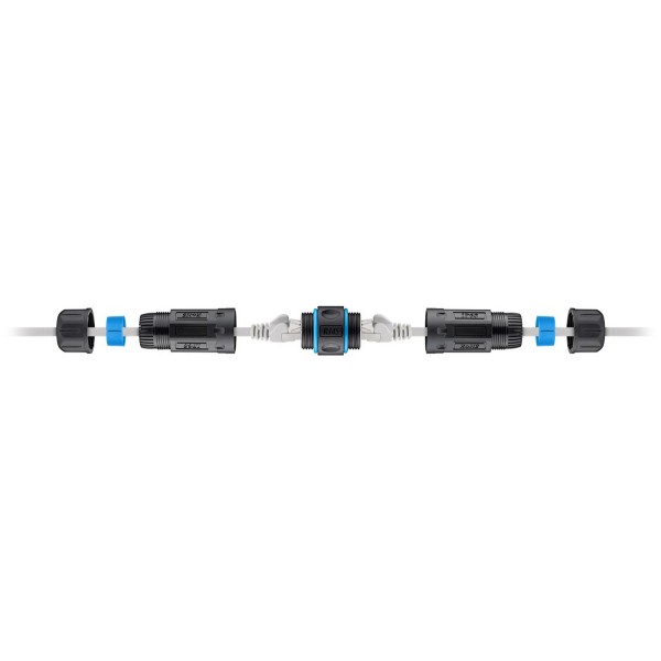 POWERTECH αδιάβροχος σύνδεσμος RJ45 CAB-N427, CAT 6, IP68, μαύρος - Διάφορα Δικτύου