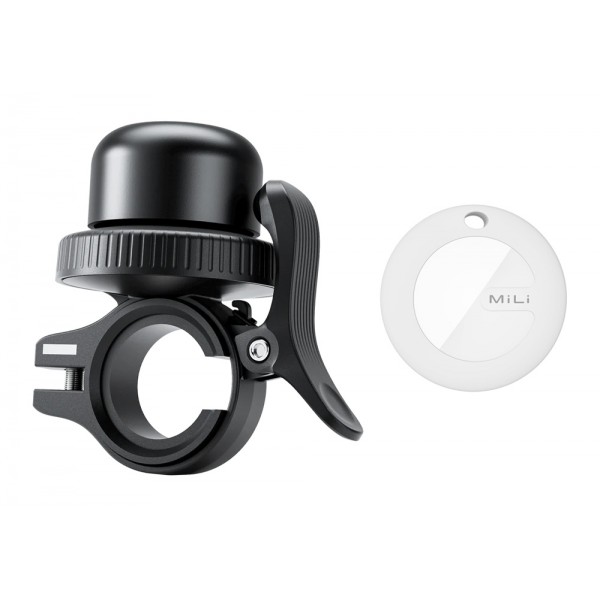MILI κουδούνι ποδηλάτου με smart tag MiTag Duo, iOS & Android, Bluetooth tracker, μαύρο/λευκό - Αξεσουάρ κινητών