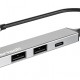 POWERTECH USB hub PT-1412, 4x θυρών, USB 3.2, 5Gbps, USB-C σύνδεση, γκρι