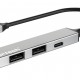 POWERTECH USB hub PT-1413, 4x θυρών, USB 3.2, 5Gbps, USB σύνδεση, γκρι