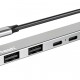 POWERTECH USB hub PT-1414, 5x θυρών, USB 3.2, 5Gbps, 100W, USB-C σύνδεση, γκρι
