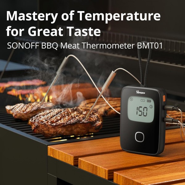 SONOFF smart θερμόμετρο barbeque BMT01 με 2x αισθητήρες, έως 300 °C, μαύρο - Συσκευές Ψησίματος-Μαγειρέματος