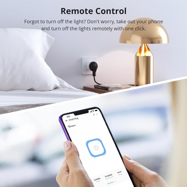 SONOFF smart αντάπτορας ρεύματος S60TPF, μονός, 4000W, WiFi, λευκός - Πολύπριζα Ρεύματος