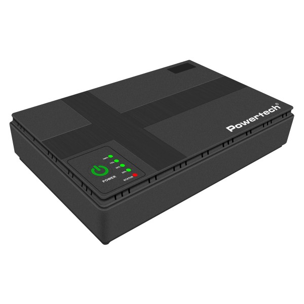 POWERTECH mini DC UPS PT-1435, 36W, 10400mAh, 3x DC, USB/LAN/POE, μαύρο - UPS - Σταθεροποιητές