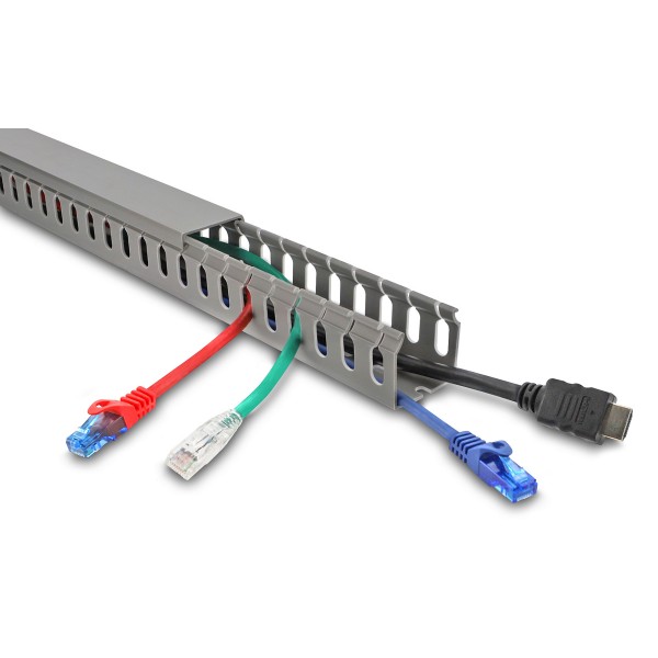 DELOCK cable management 22029, πλαστικό, 40x40mm, 1m, γκρι - Τακτοποίηση Καλωδίων