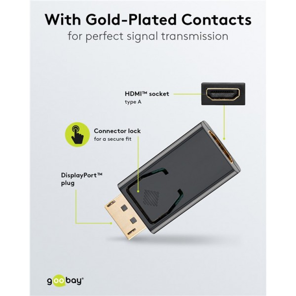 GOOBAY αντάπτορας DisplayPort σε HDMI 51719, 1920x1200p, μαύρος