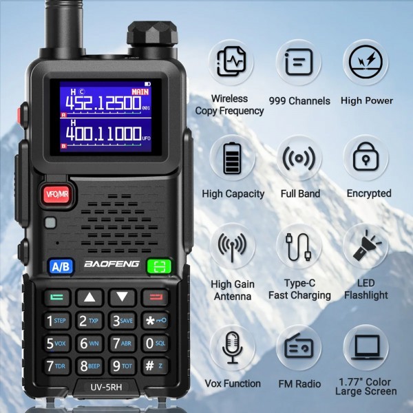 BAOFENG ασύρματος πομποδέκτης UV-5RH, VHF/UHF, 10W, μαύρος - Σύγκριση Προϊόντων