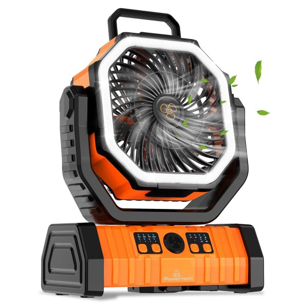 POWERTECH φορητός ανεμιστήρας PT-1430 με χειριστήριο, 20000mAh, πορτοκαλί - Ανεμιστήρες