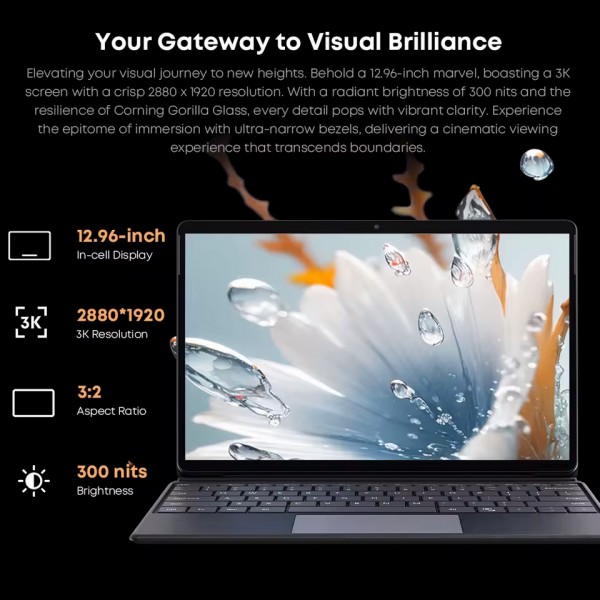 CHUWI tablet Hi10 Max με πληκτρολόγιο/στυλό αφής/θήκη, 12.9", 12/512GB, Windows 11 Pro, 4800mAh, γκρι - Mobile