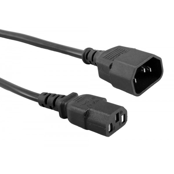 POWERTECH καλώδιο προέκτασης τροφοδοσίας CAB-P039, 3x 0.75mm², CCS, 1m, μαύρο - Τροφοδοσία