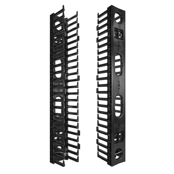 POWERTECH cable managment για rack NETW-0006, 23 θέσεων, πλαστικό, 2τμχ