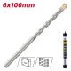 DELI τρυπάνι DH-JGZ060-E1 για τοίχο, 40Cr YG6, 6x100mm, κυλινδρικό