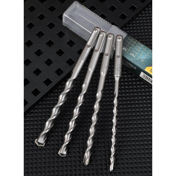 DELI σετ τρυπάνια DH-YCZ004-WD1 για τοίχο, 40Cr YG8, 6/8/10/12x160mm, SDS Plus, 4τμχ - DELI