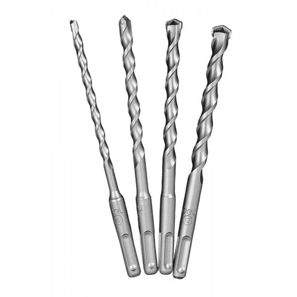DELI σετ τρυπάνια DH-YCZ004-WD1 για τοίχο, 40Cr YG8, 6/8/10/12x160mm, SDS Plus, 4τμχ - DELI