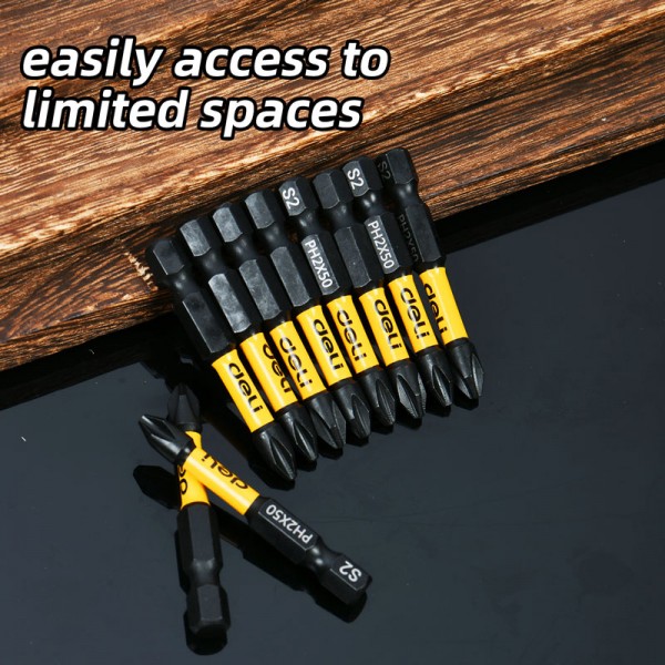 DELI σετ μύτες κατσαβιδιού DL501002Z για δραπανοκατσάβιδο, σταυρωτές, PH2x50mm, 10τμχ - Κατσαβίδια