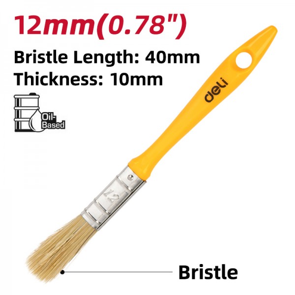 DELI πινέλο βαφής DL509131 με φυσικές τρίχες, πλαστική λαβή, 12mm - DELI