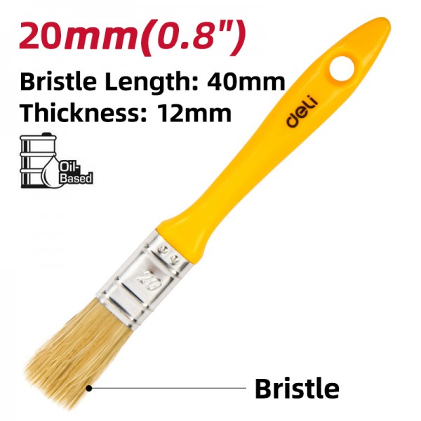 DELI πινέλο βαφής DL509132 με φυσικές τρίχες, πλαστική λαβή, 20mm - DELI