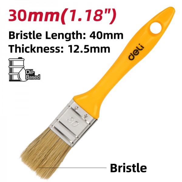 DELI πινέλο βαφής DL509133 με φυσικές τρίχες, πλαστική λαβή, 30mm - DELI