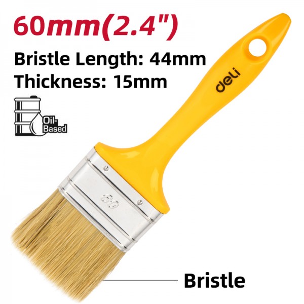 DELI πινέλο βαφής DL509136 με φυσικές τρίχες, πλαστική λαβή, 60mm - DELI