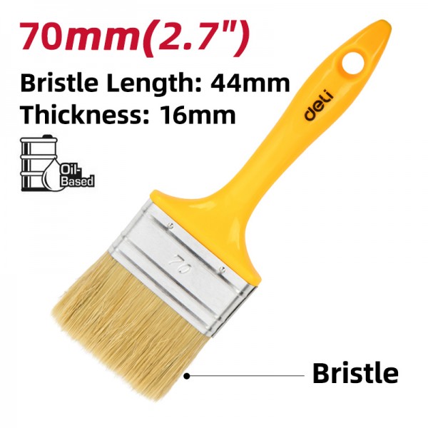 DELI πινέλο βαφής DL509137 με φυσικές τρίχες, πλαστική λαβή, 70mm - DELI