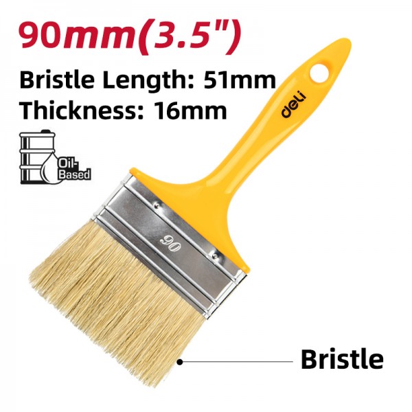 DELI πινέλο βαφής DL509138 με φυσικές τρίχες, πλαστική λαβή, 90mm - DELI