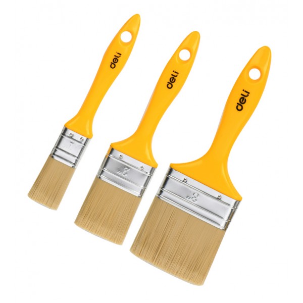 DELI σετ πινέλα βαφής DL509157 με συνθετικές τρίχες, πλαστική λαβή, 25/50/75mm, 3τμχ - DELI