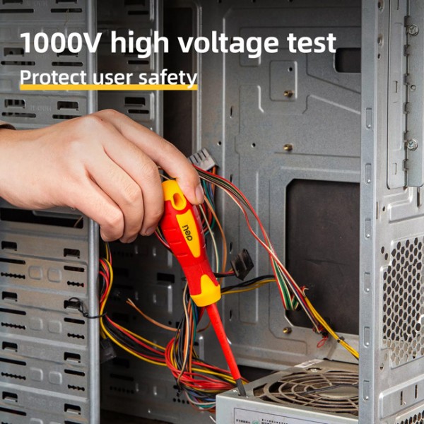 DELI κατσαβίδι σταυρωτό ηλεκτρολόγου DL516100, μαγνητικό, PH2x100mm, VDE 1000V - Κατσαβίδια