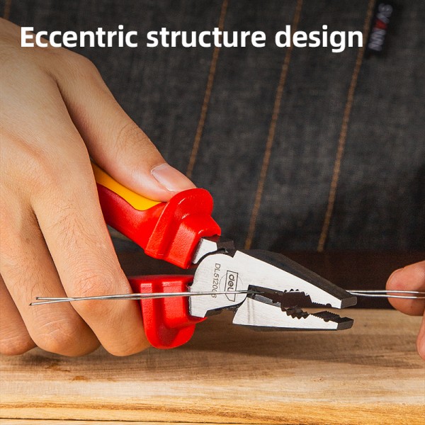 DELI πένσα ηλεκτρολόγου DL512006 με αντιολισθητικές λαβές, VDE 1000V, 160mm - Πένσες