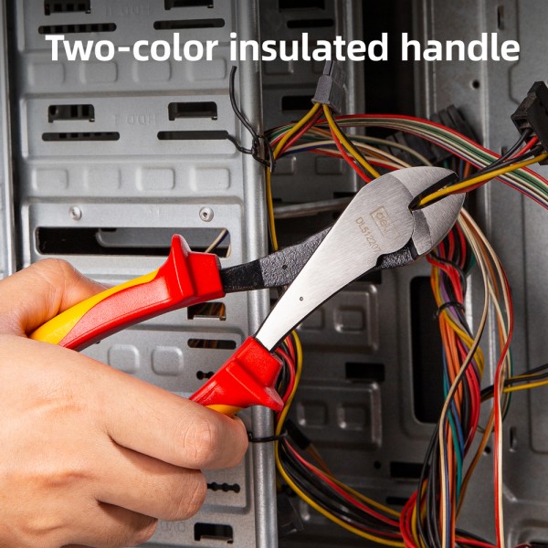 DELI πλαγιοκόφτης ηλεκτρολόγου DL512207 με αντιολισθητικές λαβές, VDE 1000V, heavy duty, 180mm - Πένσες