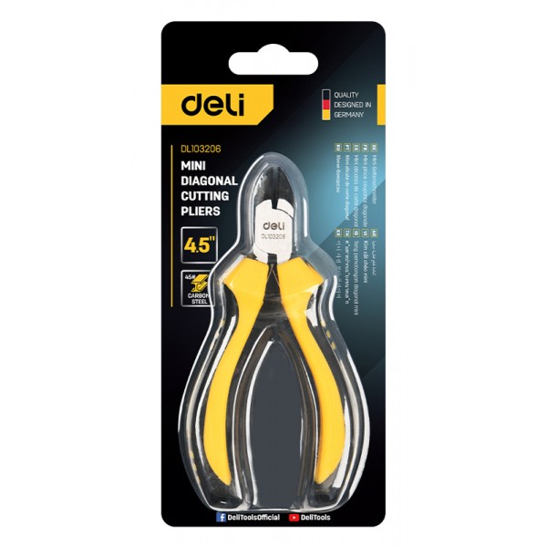 DELI πλαγιοκόφτης DL103206 με αντιολισθητικές λαβές, 115mm