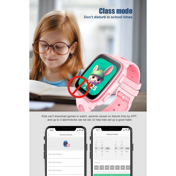 INTIME GPS smartwatch για παιδιά IT-072, 1.83", κάμερα, 4G, IPX5, μπλε