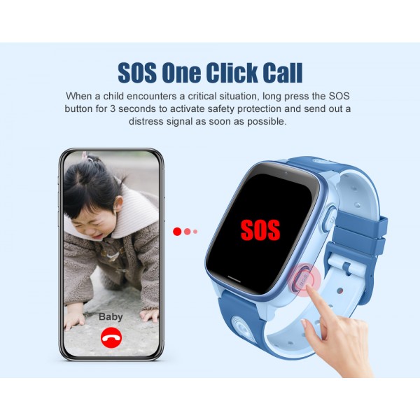 INTIME GPS smartwatch για παιδιά IT-074, 1.83", κάμερα, 4G, IPX5, μαύρο