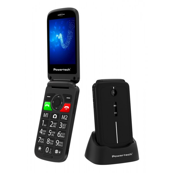 POWERTECH κινητό τηλέφωνο Sentry 2.8, 2.8", dual SIM, πλήκτρο SOS, μαύρο - Mobile