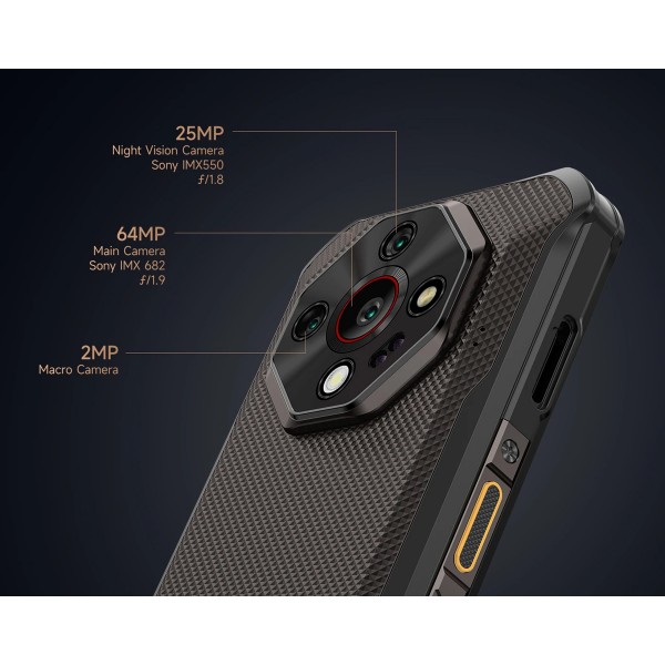 ULEFONE smartphone Armor X16 Pro, 6.56", 8/256GB, 5G, 10360mAh, IP68/IP69K/MIL-STD-810H, μαύρο