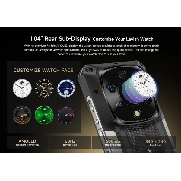 ULEFONE smartphone Armor 28 Pro, 6.67" & 1.04, 16/512GB, 5G, 10600mAh, IP68/IP69K/MIL-STD-810H, μαύρο