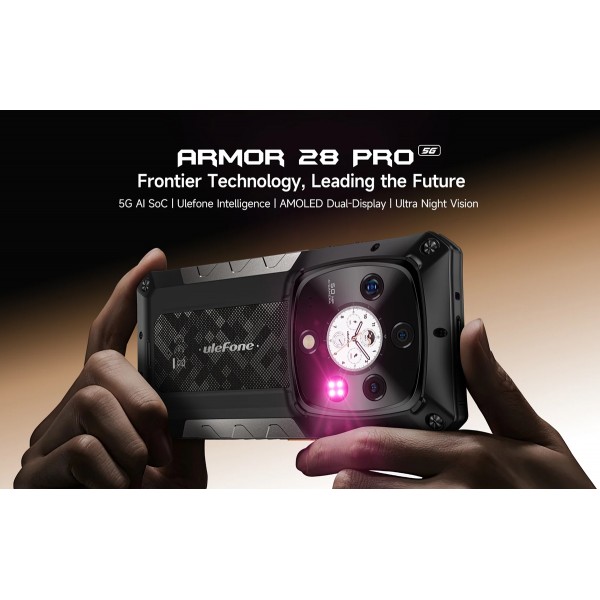 ULEFONE smartphone Armor 28 Pro, 6.67" & 1.04, 16/512GB, 5G, 10600mAh, IP68/IP69K/MIL-STD-810H, μαύρο - ULEFONE