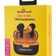 POWERTECH earphones με θήκη φόρτισης PT-1431, True Wireless, 40/400mAh, ANC & ENC, μαύρα