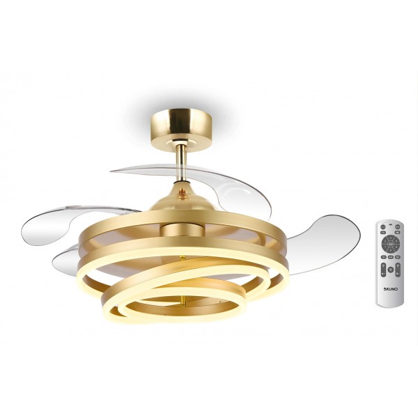 BRUNO BRN-0225 Ανεμιστήρας οροφής με LED φως, AC 122W, 42", O107x47εκ., χρυσός - Σύγκριση Προϊόντων