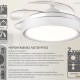 BRUNO BRN-0227 Ανεμιστήρας οροφής με LED φως, AC 82W, 42", O107x47εκ., λευκός