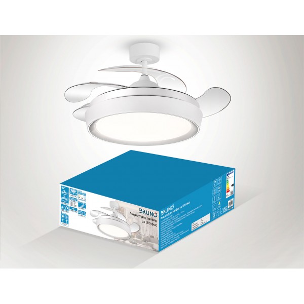 BRUNO BRN-0227 Ανεμιστήρας οροφής με LED φως, AC 82W, 42", O107x47εκ., λευκός