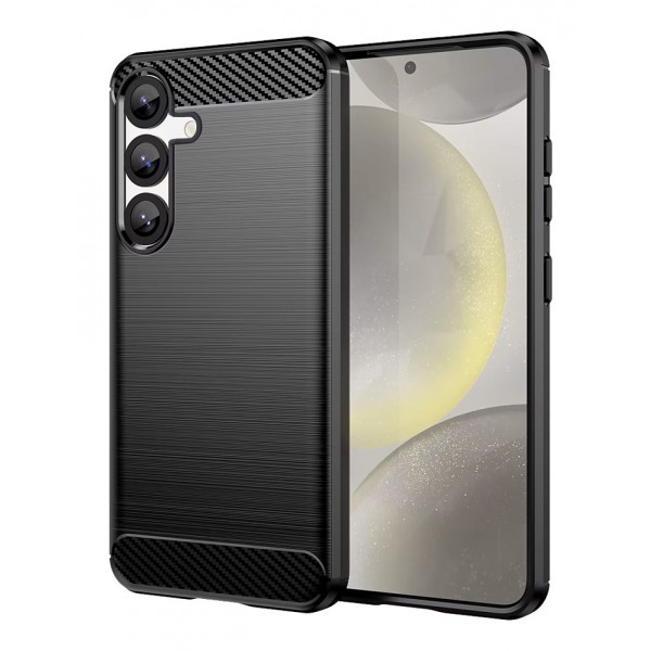 POWERTECH Θήκη Carbon MOB-2008 για Samsung S25, μαύρη - Θήκες