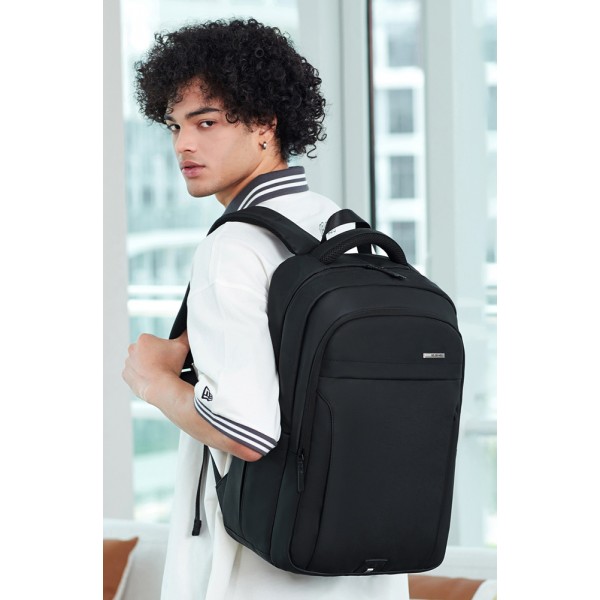 GOLDEN WOLF τσάντα πλάτης GB00711 με θήκη laptop 15.6", 27L, μαύρη - Τσάντες - Πορτοφόλια