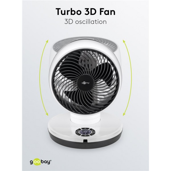 GOOBAY ανεμιστήρας δαπέδου 59515 με χειριστήριο, 23cm, 70W, λευκός