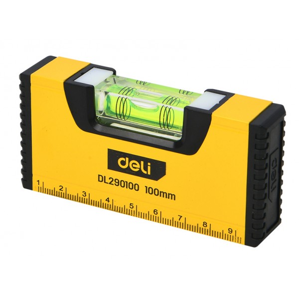 DELI αλφάδι DL290100 με 1 μάτι & κλίμακα, αλουμινίου, 10cm - Βοηθητικά Εργαλεία