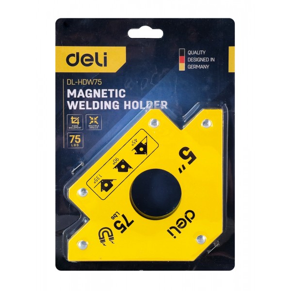 DELI μαγνητική γωνία συγκόλλησης DL-HDW75 με 45°/90°/135° γωνίες, 5", 34kg